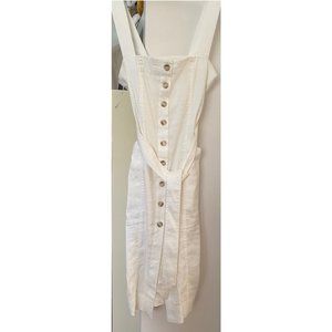 NWT Babaton White Turtle Shell Button Down Dress with Belt